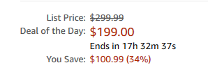 Représentation d'un prix en dollars sur Amazon.com. Le dollar est avant la
somme.