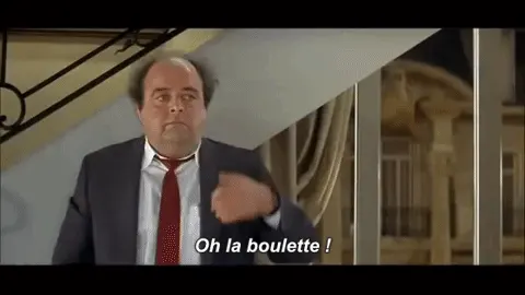 Extrait du film Le Dîner de Cons de Francis Veber où Jacques Villeret
s'exclame : La boulette ! 